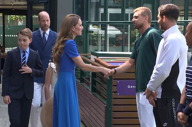 The Princess of Wales beamed as she arrived at the All England Club for the men's Wimbledon final this afternoon