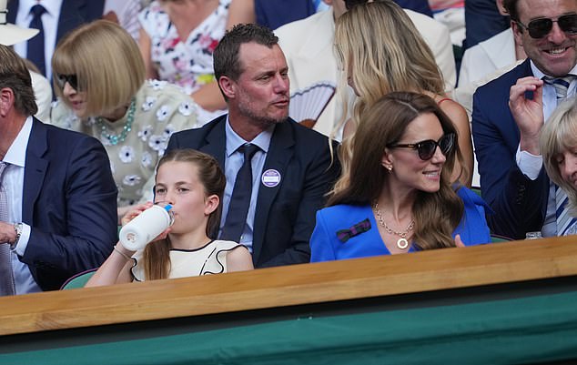 Princess Charlotte was dressed in her Sunday best sporting a pretty cream frock with black piping