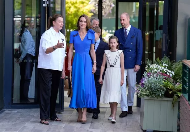 The family arrived together at Wimbledon on Sunday