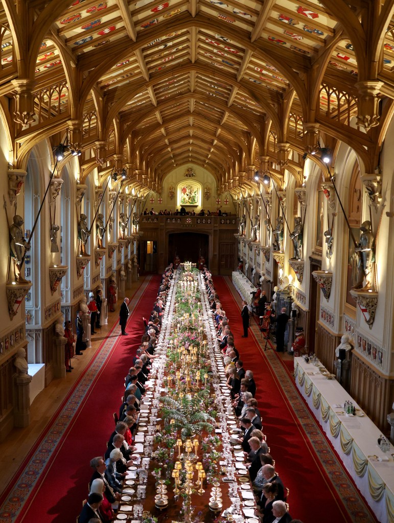 King Charles III makes a speech as he hosts the State Banquet at Windsor Castle on July 08 in Windsor, England.