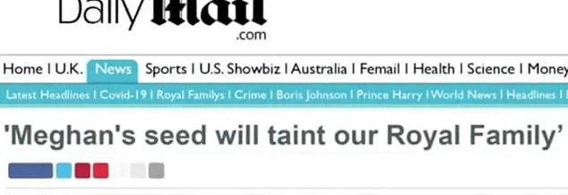 WHAT THE PROGRAMME SHOWED: The mocked-up headline purported to be from this website is reduced to a single quote and appeared as a commentator discussed 'undeniable racist overtones' in media coverage