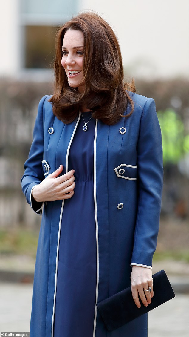 Kate, the Princess of Wales, was seven months pregnant with Prince Louis when she visited the Royal College of Obstetricians and Gynaecologists London headquarters in February 2018