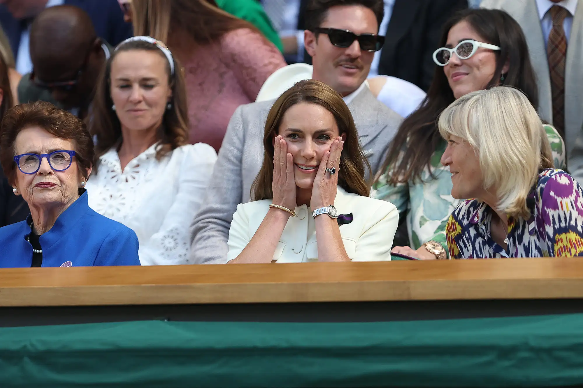 LONDON, ENGLAND - JULY 12: Catherine, Princess of Wales attends day thirteen of The Championships Wimbledon 2025 at All England Lawn Tennis and Croquet Club on July 12, 2025 in London, England