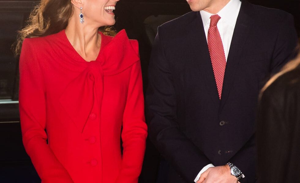 Princess Catherine Utmost Beauty In Timeless Red Outfit As She Debuts Glittering Sapphire Earrings Inherited From the Queen Mother