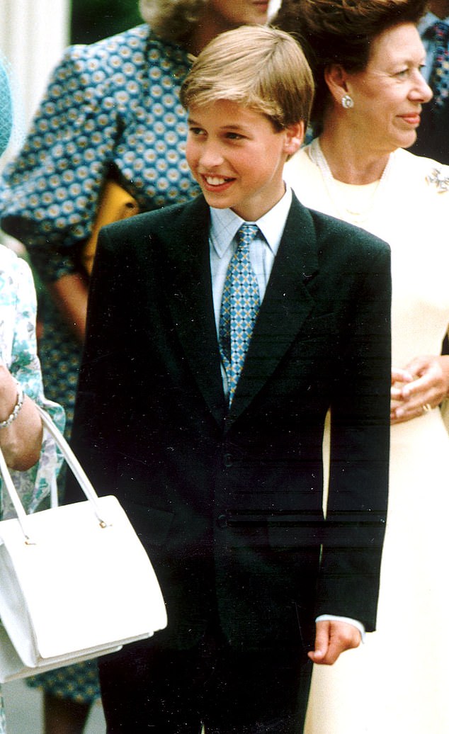 Prince William pictured in 1994 at the Queen Mother's 94th birthday celebrations at Clarence House in London