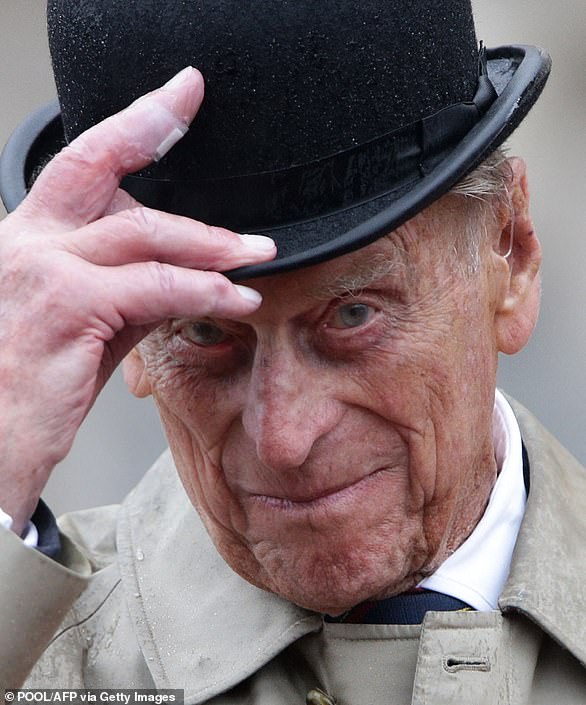 The Duke is pictured at a parade to mark the finale of the 1664 Global Challenge on the Buckingham Palace Forecourt on August 2, 2017