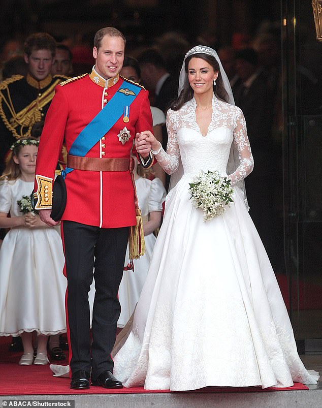 William and Kate are pictured on their wedding day on April 29, 2011
