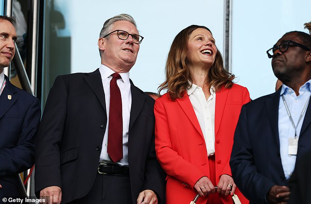 Sir Keir Starmer is seen in attendance with his wife Victoria Starmer