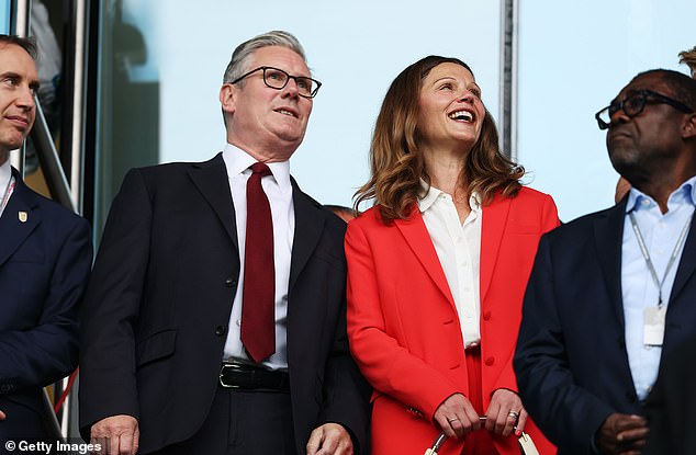 Sir Keir Starmer attends the Euros final with his wife Victoria