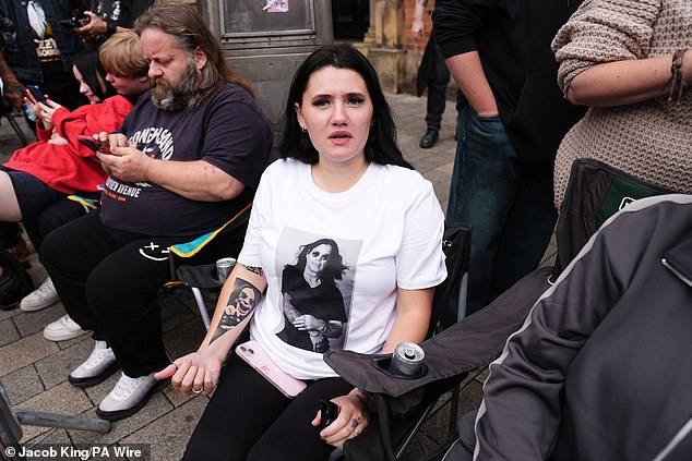 People congregating wore T-shirts honouring Black Sabbath singer Ozzy Osbourne