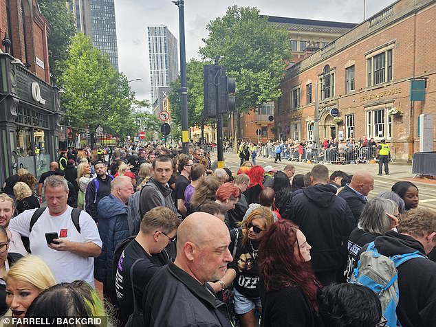 The funeral procession for Ozzy Osbourne has attracted scores of early arrivals