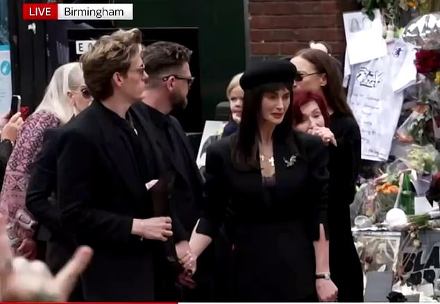 Sharon Osbourne and other family members have been attending today's funeral procession