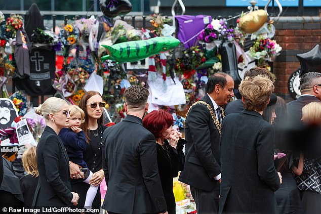 Ozzy Osbourne's widow Sharon was accompanied by family and dignitaries at today's event