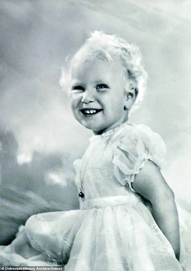 A portrait of Princess Anne as a toddler, who was the late queen's second child and only daughter