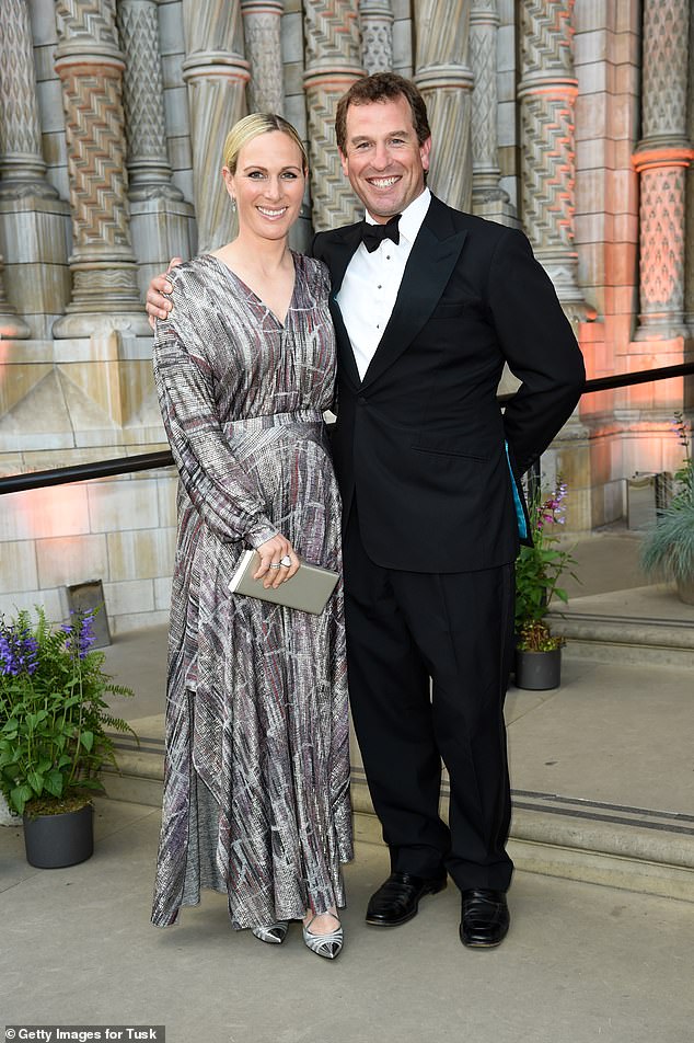 Anne has two children, Peter Phillips and Zara Tindall, with her first husband, Mark Phillips. Pictured: Zara Tindall and Peter Phillips attend the Tusk Ball 2022 at the Natural History Museum in honour of African conservation on May 19, 2022
