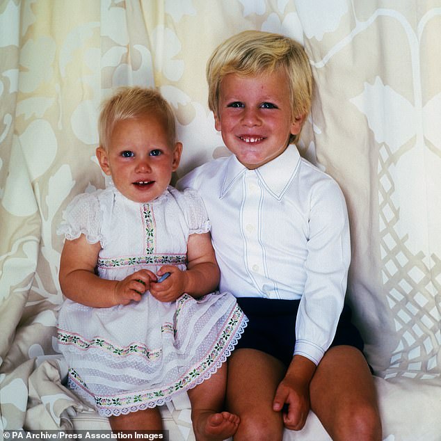 Pictured: A portrait of Zara and Peter Phillips, children of Princess Anne and her husband, Captain Mark Phillips