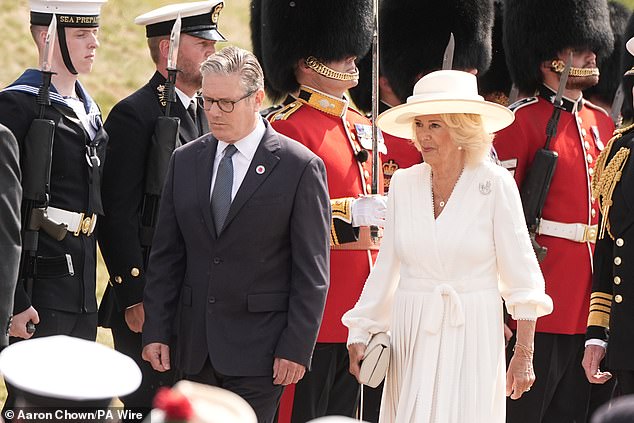 Prime minister Sir Keir Starmer and Queen Camilla during the national Service of Remembrance, hosted by the Royal British Legion in partnership with the Government