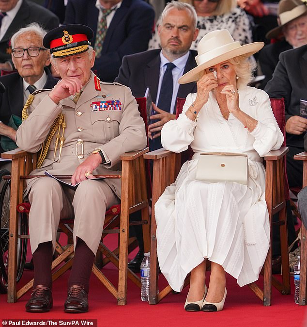 King Charles and Queen Camilla were moved to tears by the powerful first-hand testimony of VJ veterans as they spoke at a service of remembrance yesterday marking 80 years since the end of the Second World War