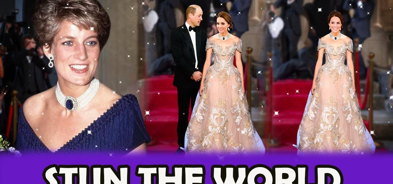 OMG! Princess Catherine STEALS ALL EYES in Stunning Flower Gown & Precious Jewelry Necklace Inherited From Princess Diana!