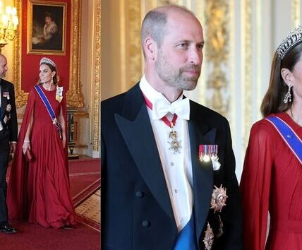 BREAKING: Catherine DAZZLES in Stunning Red Gown and Diana’s Tiara at Her First State Banquet in Two Years