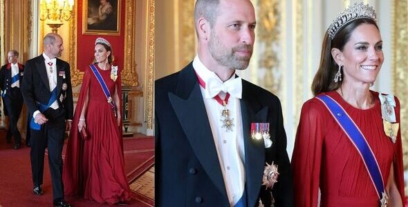 BREAKING: Catherine DAZZLES in Stunning Red Gown and Diana’s Tiara at Her First State Banquet in Two Years