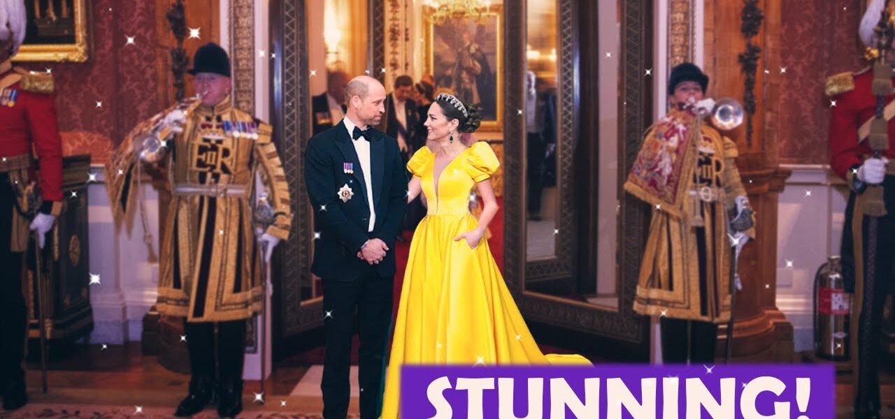 OMG!! Princess Catherine BOLD In Breathtaking Yellow Gown And Queen’s Vladimir Tiara at Buckingham Palace Dinner