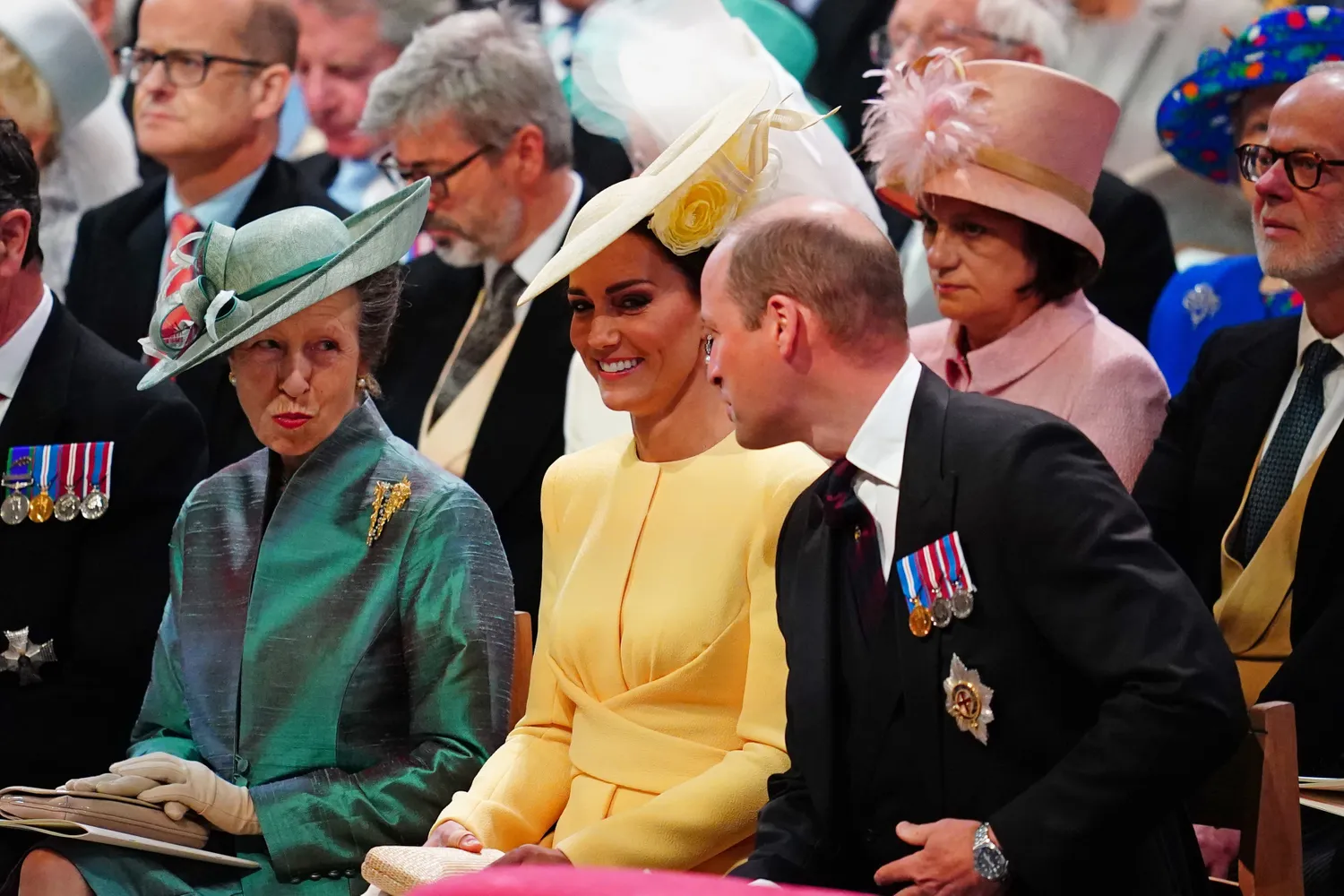 Princess Anne, Kate Middleton, and Prince William on June 3, 2022