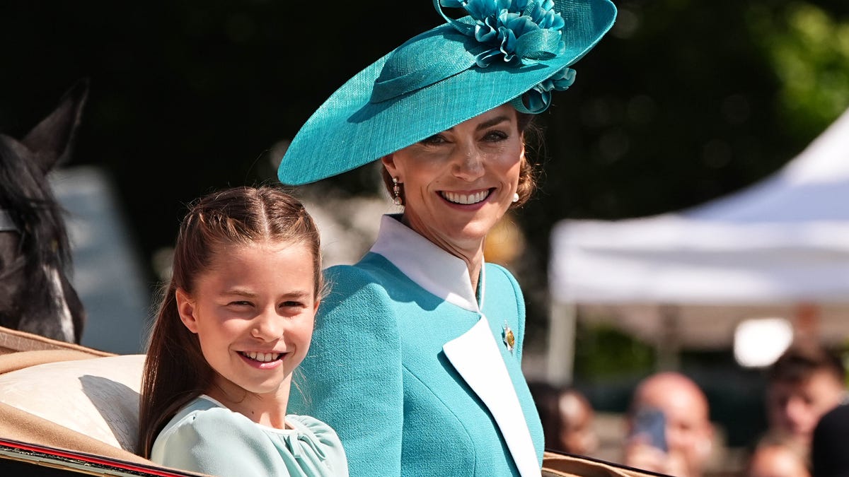 Kate Middleton Turns Heads in Aquamarine Catherine Walker Dress at Trooping the Colour 2025