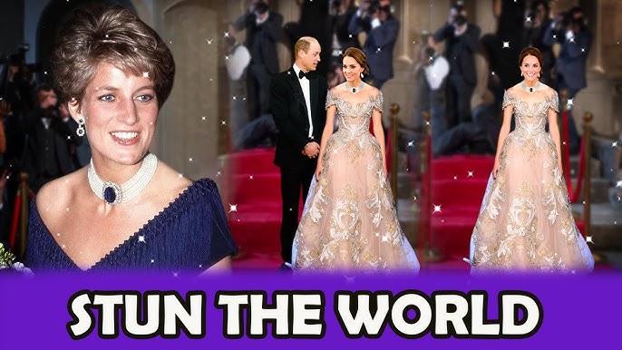 Catherine STEALS ALL EYES in Stunning Flower Gown & Precious Jewelry  Necklace Inherited From Diana! - YouTube