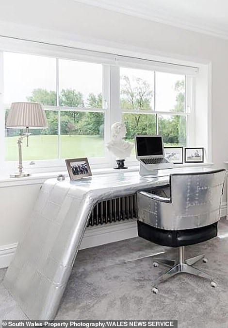 Pictured: The study at the home in the Vale of Glamorgan