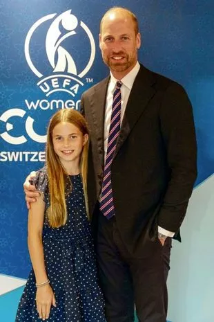 Prince William and Princess Charlotte at the Euro 2025 final