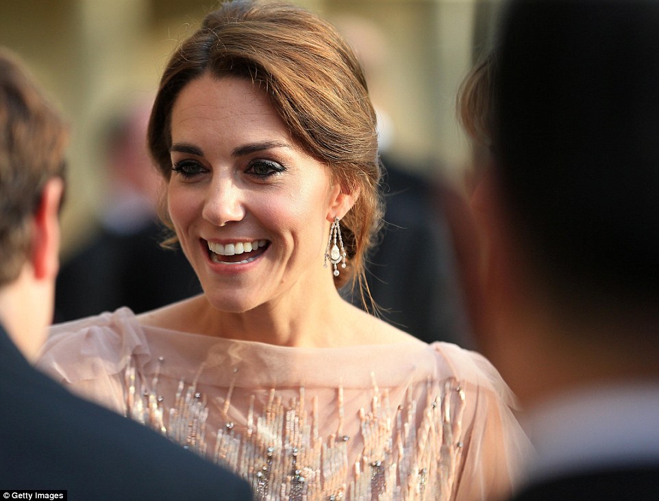 The Duchess of Cambridge dazzled in a recycled Jenny Packham gown as she attended a charity gala in Norfolk this evening  