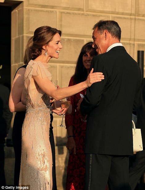 The duchess put a friendly hand on his arm as they spoke