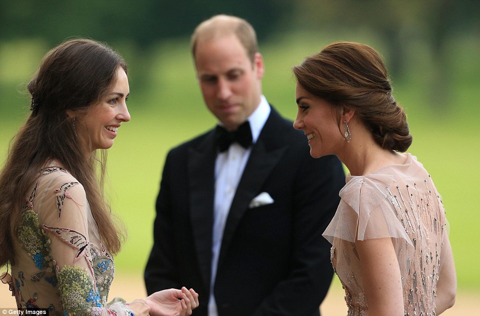 The duchess and the Marchioness both dazzled in floor length dresses with Rose Cholmondeley showcasing an embroidered gown 