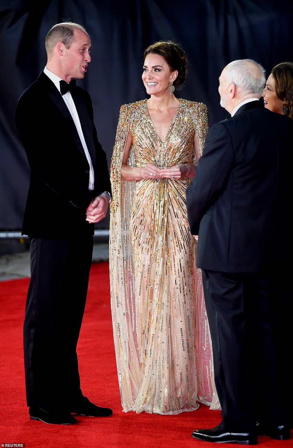 The highly anticipated No Time To Die is the 25th Bond film and fifth and final movie featuring Craig as 007. It faced more than a year of delays due to the Covid-19 outbreak, but is being released in UK cinemas on Thursday. Pictured, William and Kate at the premiere