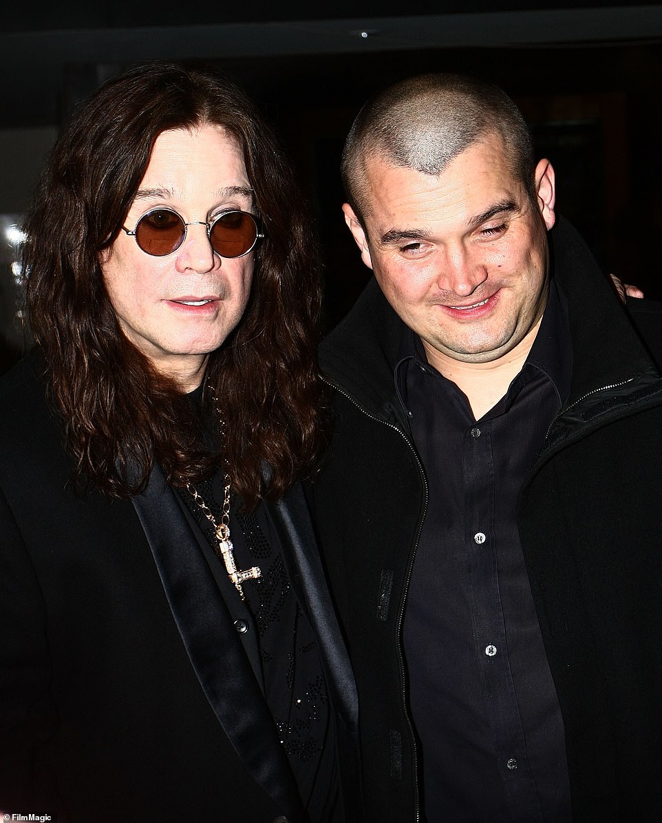 Osbourne has two older children from his marriage to first wife Thelma Riley. Above: Osbourne with son Louis in 2009