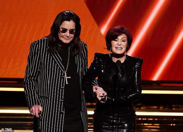 Sharon Osbourne has spoken out for the first time since the death of her husband Ozzy, replying to heartfelt messages from fans (pictured: the pair at the 2020 Grammy Awards)