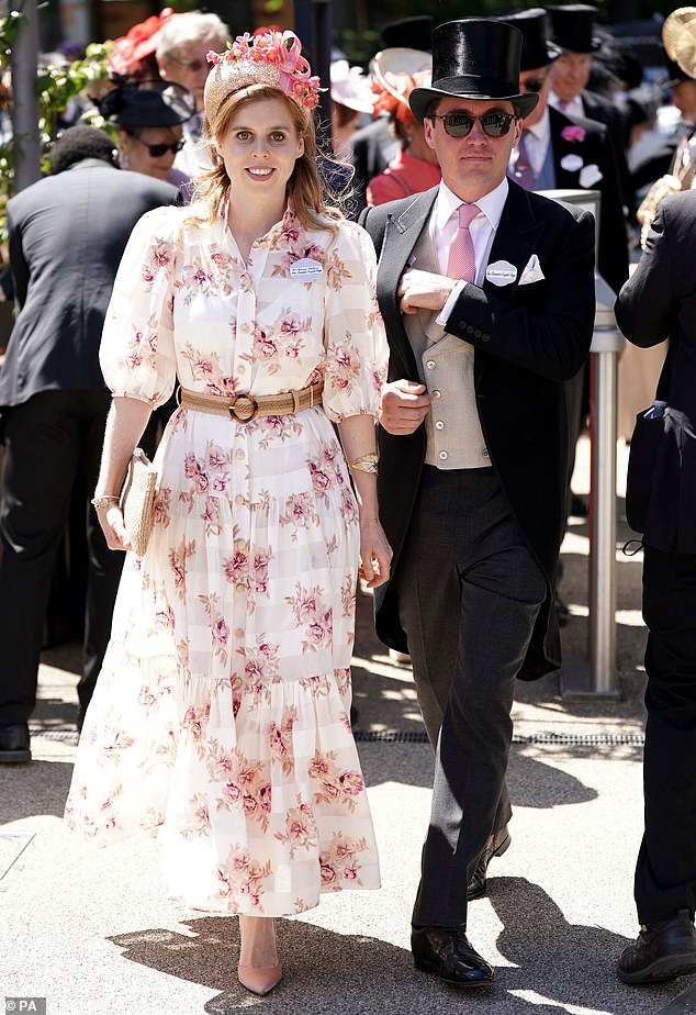 Her full name was announced at a later date, Beatrice Elizabeth Mary, being named after the youngest of Queen Victoria's children. Pictured: Princess Beatrice with her husband Edoardo Mapelli Mozzi in June 2022 at Ascot