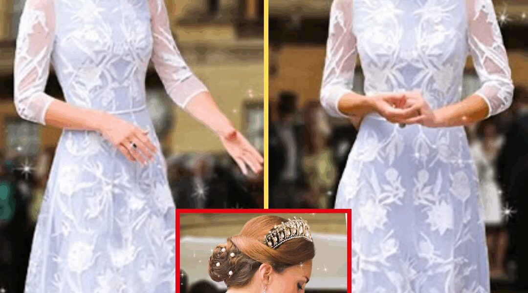 Princess Catherine STUNS World In Ice-Blue Lace Gown and Diana’s Pearl Jewelry Set At Royal Tea PartyKate in Icy Blue Temperley for Tea, On To The Rainforest