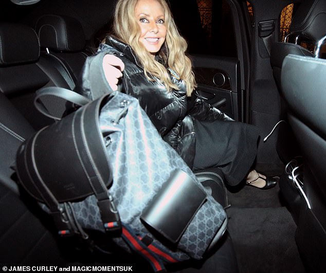 Carol also hopped into a car before making her way home
