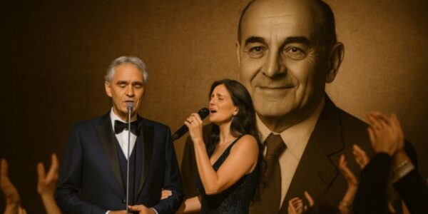 In a profoundly moving moment, Andrea Bocelli and his wife Veronica stepped onto the stage hand in hand to perform Time to Say Goodbye — a powerful tribute to Andrea’s late father, Alessandro Bocelli. As Andrea’s rich tenor intertwined with Veronica’s soft harmonies, a photo of his father appeared behind them, turning the concert into something far more intimate than anyone expected. The 50,000-strong crowd rose in silence, many in tears, swept away by a farewell that spoke straight to the soul. This wasn’t just a song — it was a son’s love made eternal. Full video below 👇👇👇