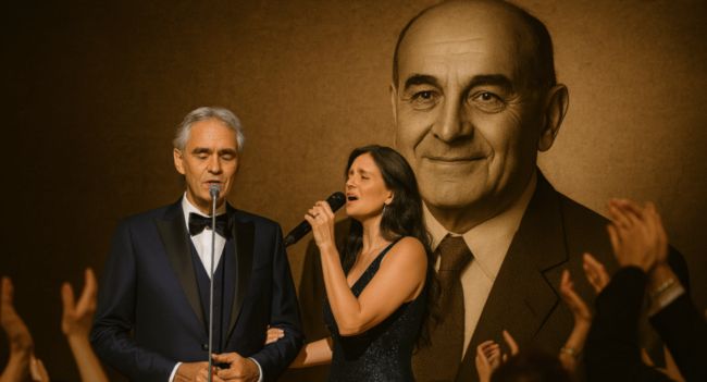 In a profoundly moving moment, Andrea Bocelli and his wife Veronica stepped onto the stage hand in hand to perform Time to Say Goodbye — a powerful tribute to Andrea’s late father, Alessandro Bocelli. As Andrea’s rich tenor intertwined with Veronica’s soft harmonies, a photo of his father appeared behind them, turning the concert into something far more intimate than anyone expected. The 50,000-strong crowd rose in silence, many in tears, swept away by a farewell that spoke straight to the soul. This wasn’t just a song — it was a son’s love made eternal. Full video below 👇👇👇