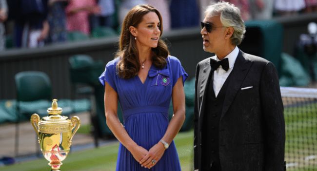 “If my country needs a voice — then today, it will be mine.” No one could believe their eyes as the Princess of Wales stepped onto Centre Court beside Andrea Bocelli. No announcement. No microphone. Just Catherine — calm, resolute — raising her voice in God Save the King as 15,000 people held their breath. An unannounced moment, but one that will be remembered as a royal declaration wrapped in emotion. 🎥 WATCH BELOW 👇