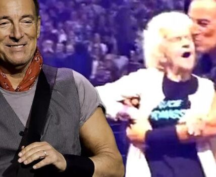 “I never thought this day would come,” Jeannie whispered, tears in her eyes. At 91, after attending over 200 Bruce Springsteen concerts, she was finally pulled from the crowd. As Bruce reached for her hand and helped her onto the stage, the arena fell silent. Under the lights, they danced — not as rock star and fan, but as two souls connected by decades of music and devotion. Jeannie’s eyes shimmered, Bruce smiled with quiet reverence, and the crowd stood still, swept up in a moment that felt timeless. When he kissed her hand goodbye, the silence shattered into thunderous applause — proof that some dreams wait, but never fade. Watch the unforgettable moment below