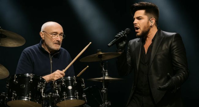 “He didn’t give me a song — he gave me a storm… and I had to survive it.” Last night, in a fog-drenched Royal Albert Hall, Adam Lambert and Phil Collins didn’t just perform “In The Air Tonight” — they summoned it from the depths. As the haunting heartbeat of the track pulsed through the darkness, Collins’ weathered voice tore into the stillness.
