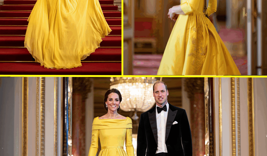 Princess Catherine STEALS THE SPOTLIGHT: Radiant in Bold Yellow Gown and Queen’s Iconic Earrings at Buckingham Palace Dinner — But One Unexpected Detail Following King Charles’ Big Reveal Left Guests Stunned