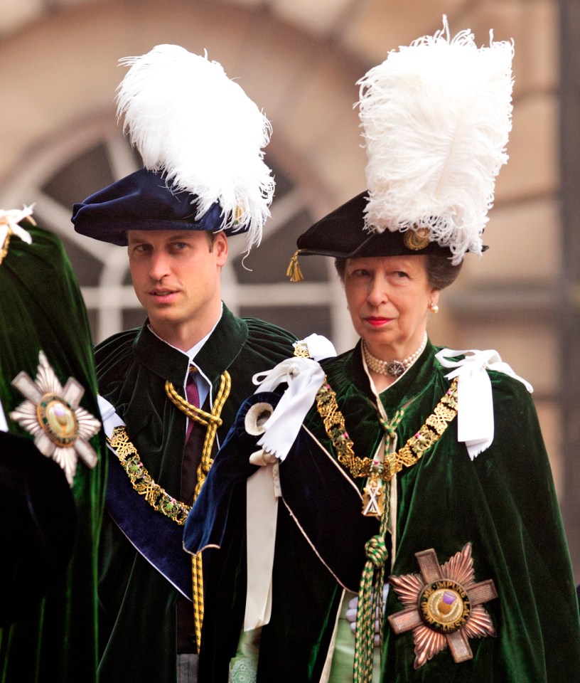  Prince William and his aunt Princess Anne in Edinburgh in 2012