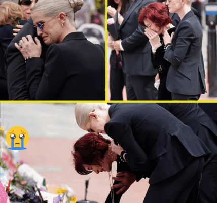 “PLEASE, DON’T DO THAT!” – Sharon Osbourne Breaks Down in Tears, Begs Crowd to Stop as Funeral Barricades Are Broken, led to a scene that was completely UNACCEPTABLE