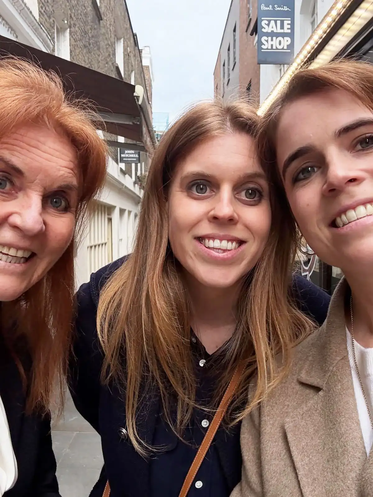 Sarah Ferguson, Princess Beatrice, and Princess Eugenie