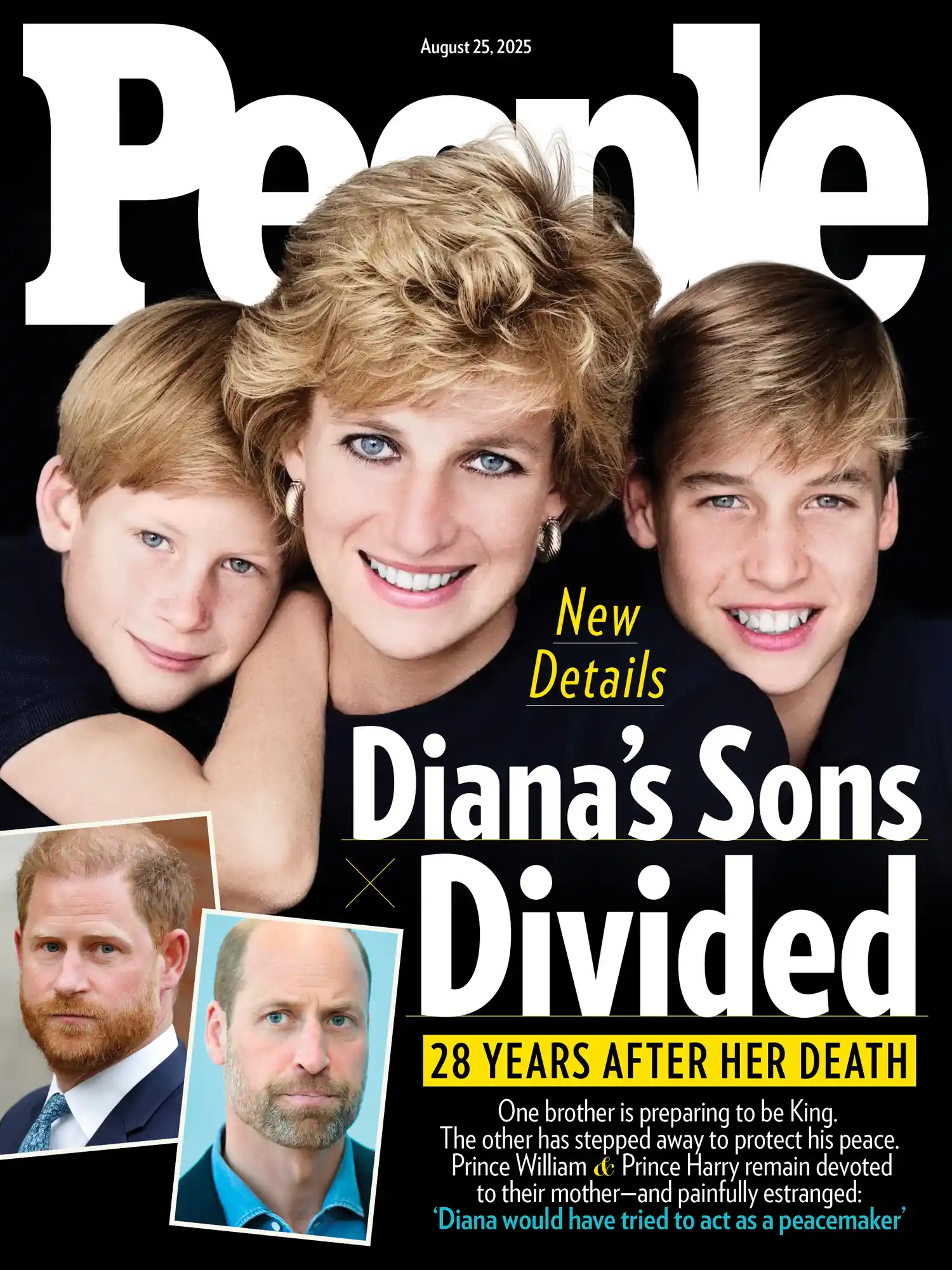 Princess Diana with Prince Harry and Prince William